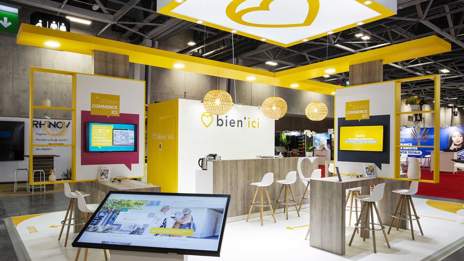 Stand-Design-Bien Ici-RENT-Ecran tactile