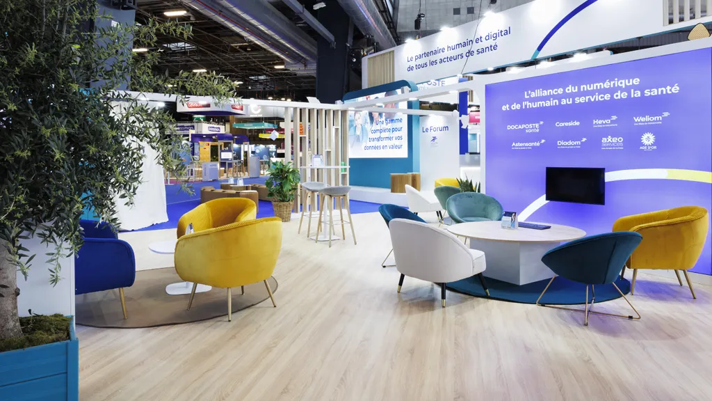 Stand Design LaPoste Santexpo Convivialité